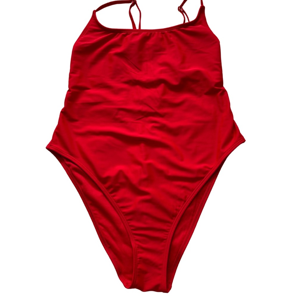 NWOT Scoop Back Cheeky Red One Piece Bathing Suit